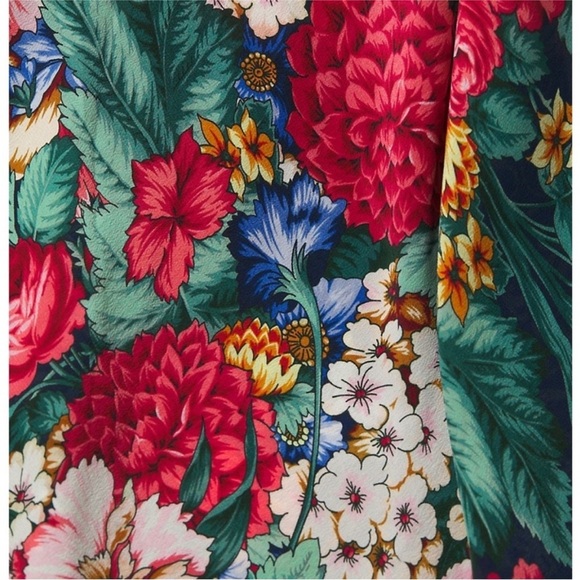 Johnny Was 100% silk slip midi dress in navy blue floral NWT - Picture 7 of 10